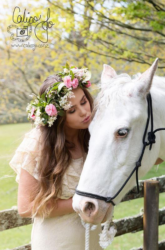Boho Bride and horse