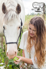 teen girl and pony portrait